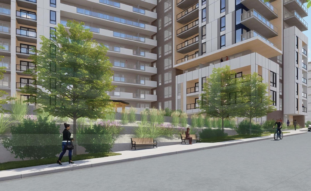 Rendering of building from page 81 of the file '2021-10-27 - DESIGN BRIEF - D07-12-21-0177'