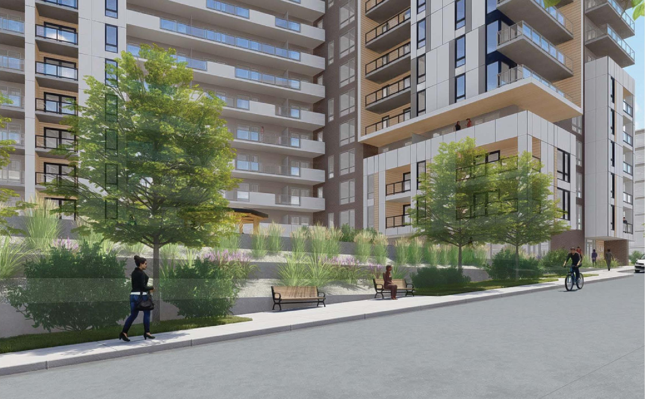 Rendering of building from page 81 of the file '2021-10-27 - DESIGN BRIEF - D07-12-21-0177'