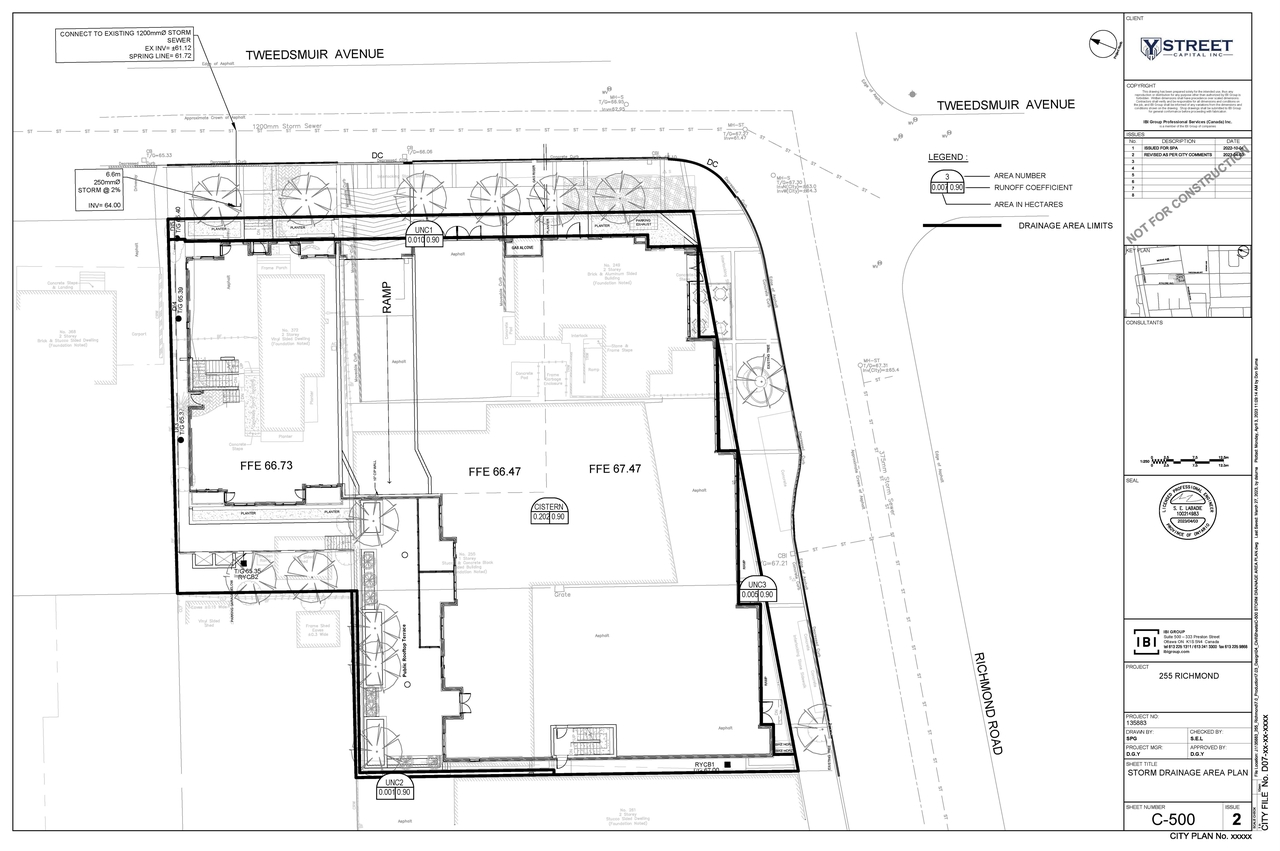 Construction site plan for project from page 39 of the file '2023-04-25 - Design Brief - D07-12-21-0179'