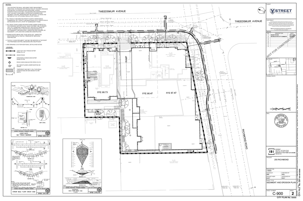 Construction site plan for project from page 43 of the file '2023-04-25 - Design Brief - D07-12-21-0179'