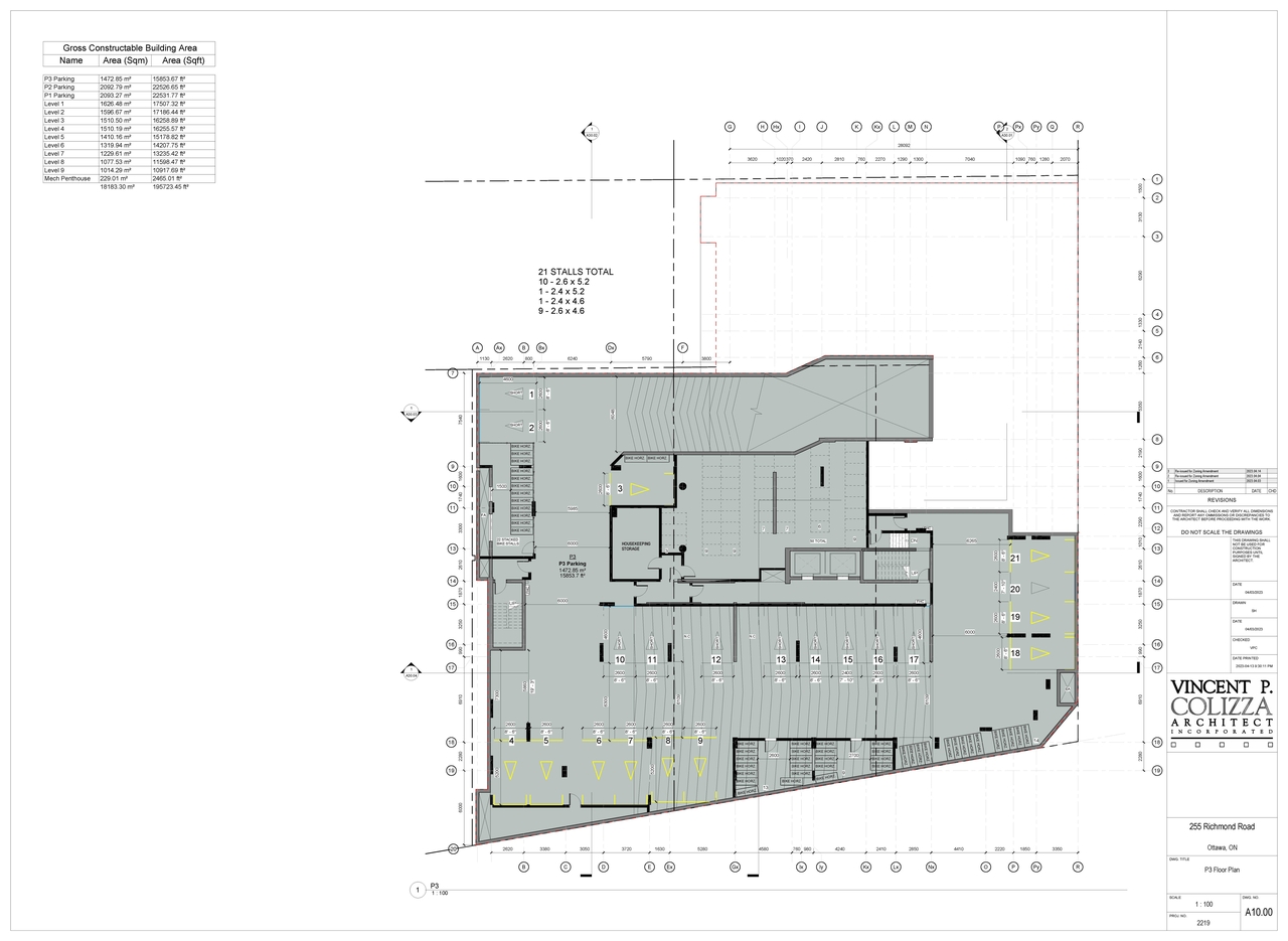 Floor plan for project from page 3 of the file '2023-04-25 - Floor, Elevation, Sections, Views Plans -D07-12-21-0179'