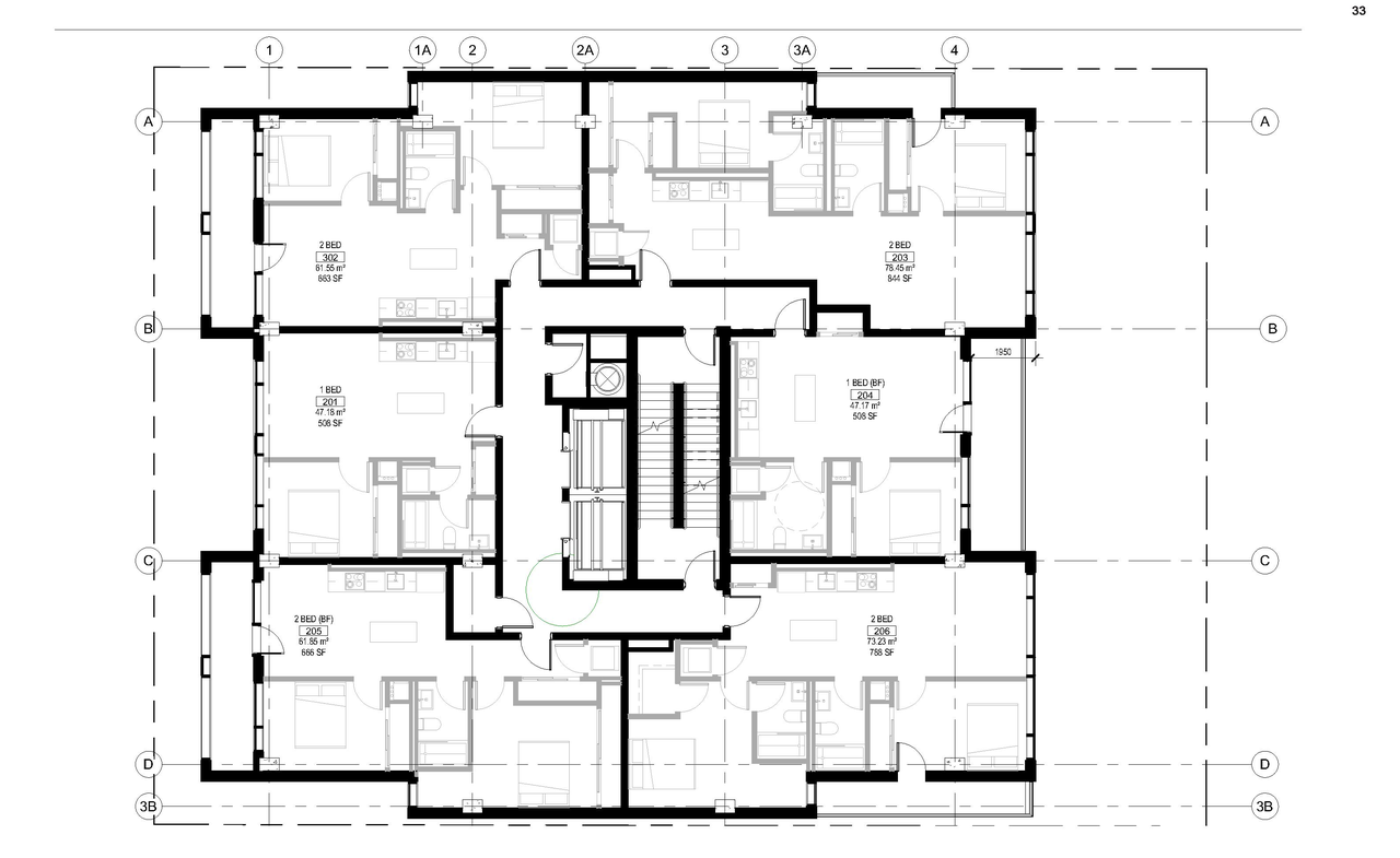 Floor plan for project from page 34 of the file '2021-10-28 - Design Brief and Shadow Analysis - D07-12-21-0180'
