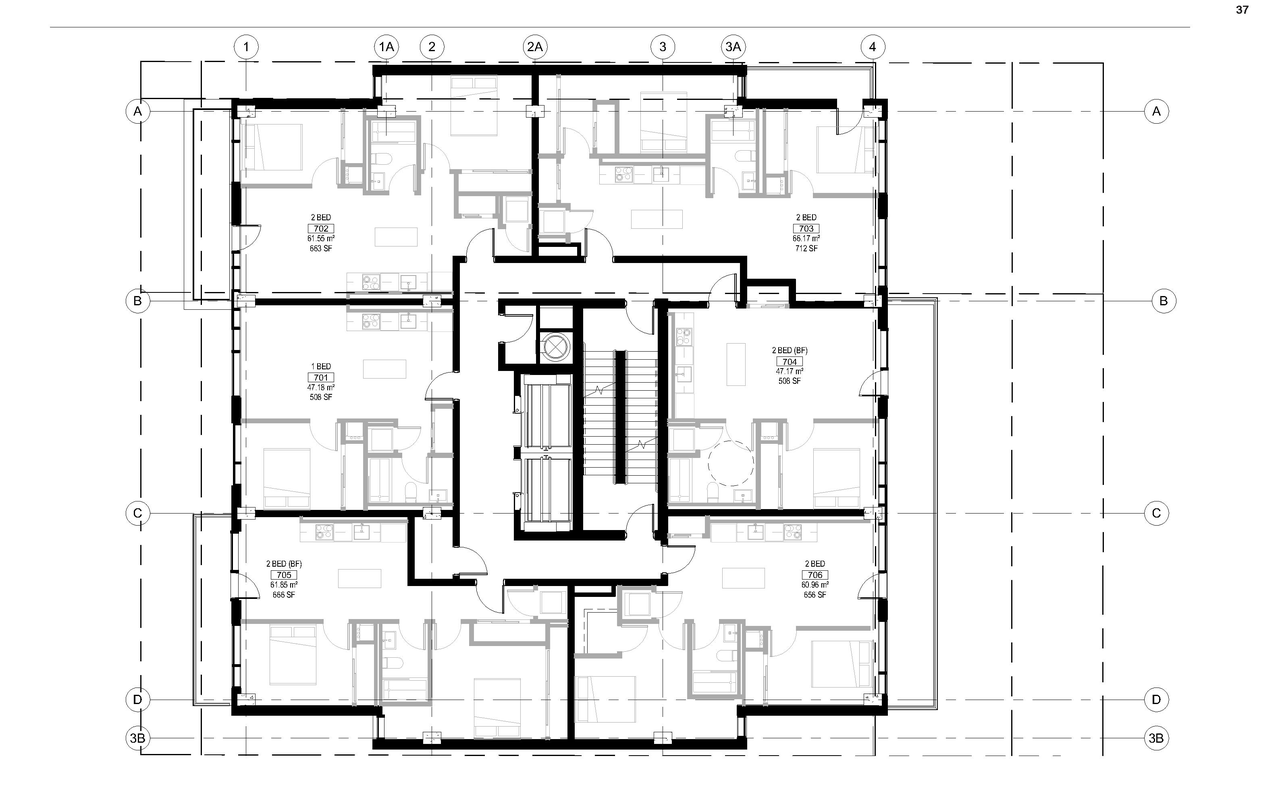 Floor plan for project from page 38 of the file '2021-10-28 - Design Brief and Shadow Analysis - D07-12-21-0180'
