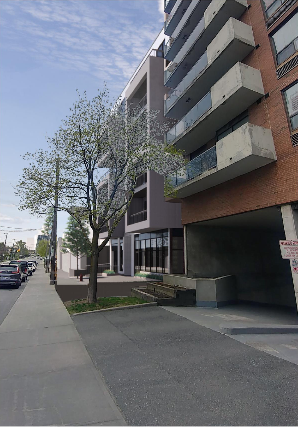 Rendering of building from page 22 of the file '2022-09-20 - Design Brief - D07-12-21-0180'