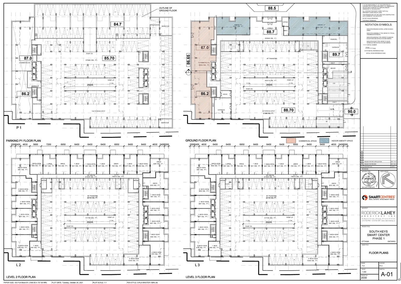 Floor plan for project from page 1 of the file '2021-10-29 - Elevations, Floor Plans, Shadow Study - D07-12-21-0182'