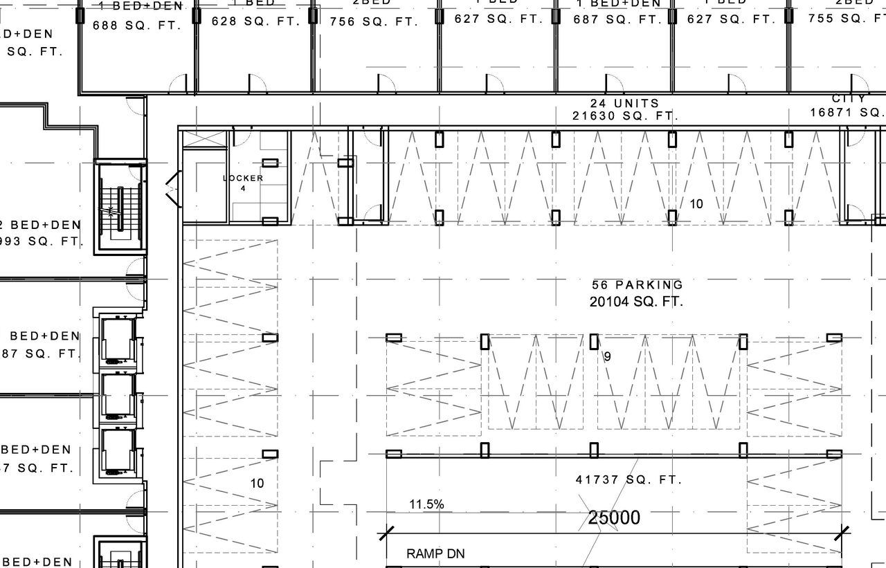Floor plan for project from page 2 of the file '2021-10-29 - Elevations, Floor Plans, Shadow Study - D07-12-21-0182'