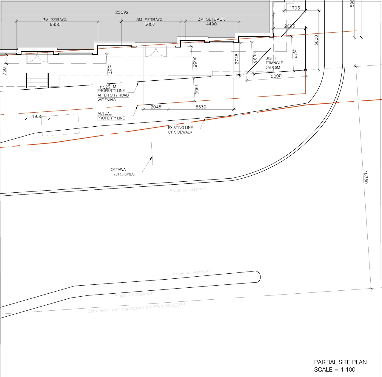 Construction site plan for project from page 1 of the file '2023-04-20 - Site Plan & Floor Plans - D07-12-21-0189'