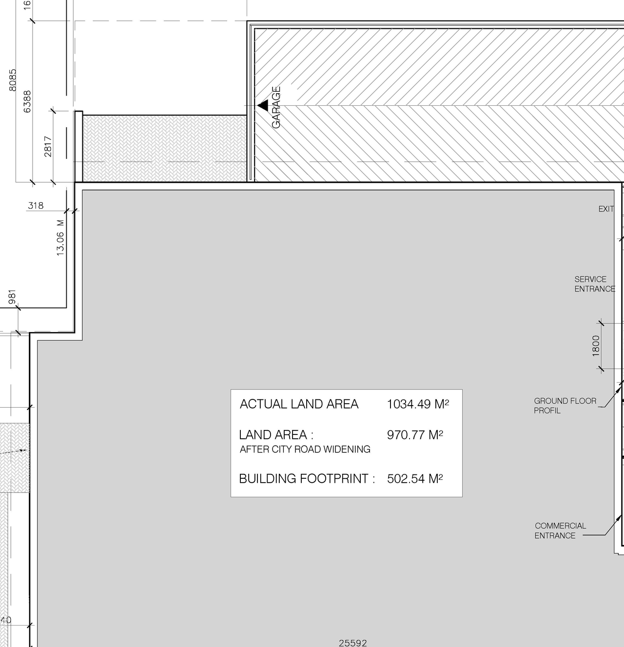Construction site plan for project from page 1 of the file '2023-04-20 - Site Plan & Floor Plans - D07-12-21-0189'