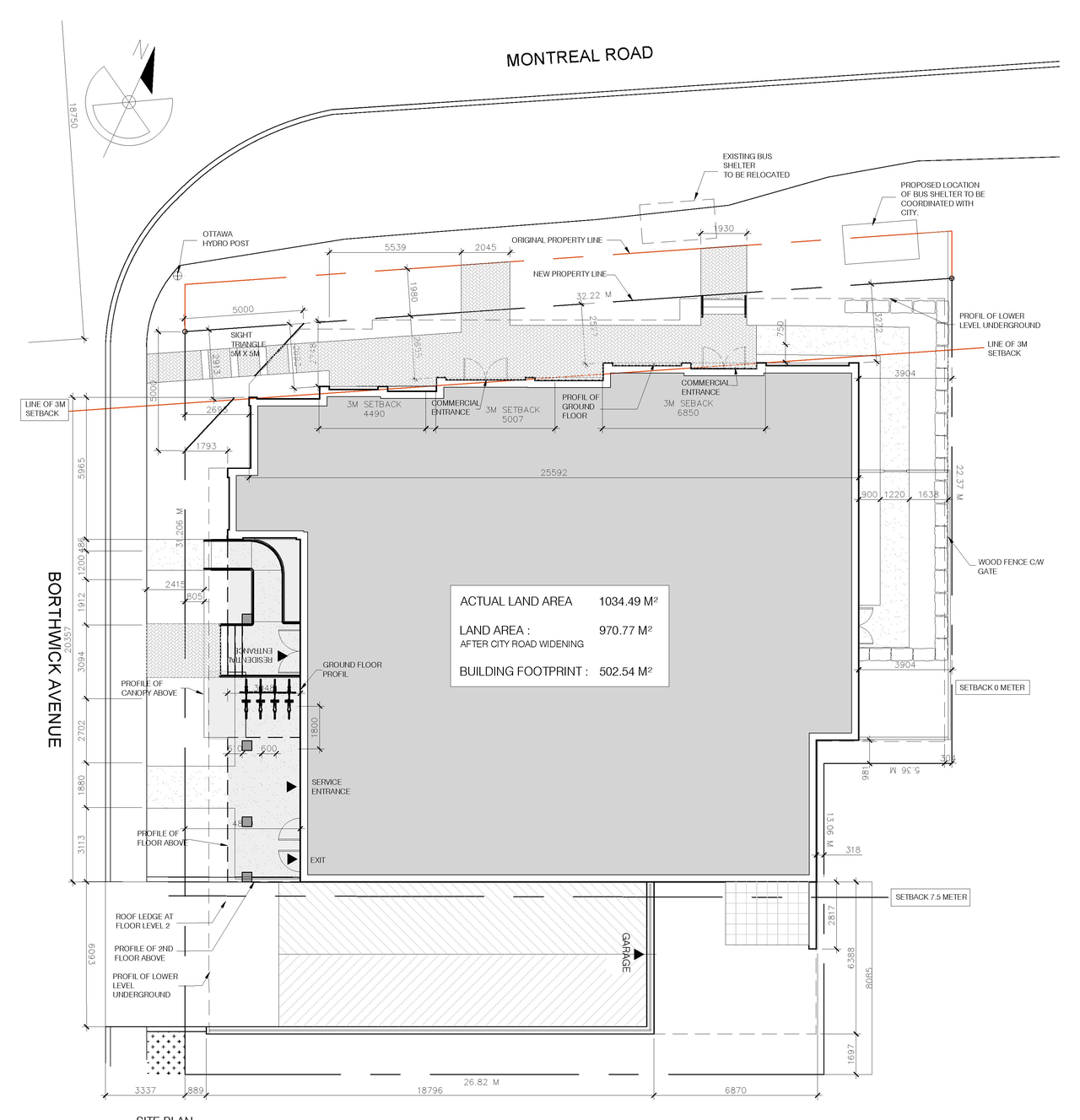 Construction site plan for project from page 1 of the file '2024-02-14 - Site Plan and Floor Plans - D07-12-21-0189'