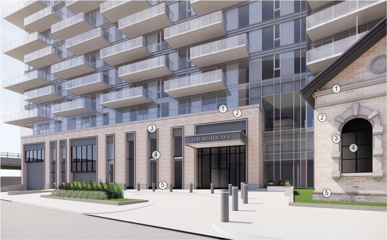 Rendering of building from page 14 of the file '2022-09-09 - Design Brief - D07-12-21-0197'