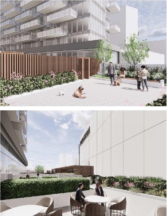 Rendering of building from page 19 of the file '2022-09-09 - Design Brief - D07-12-21-0197'