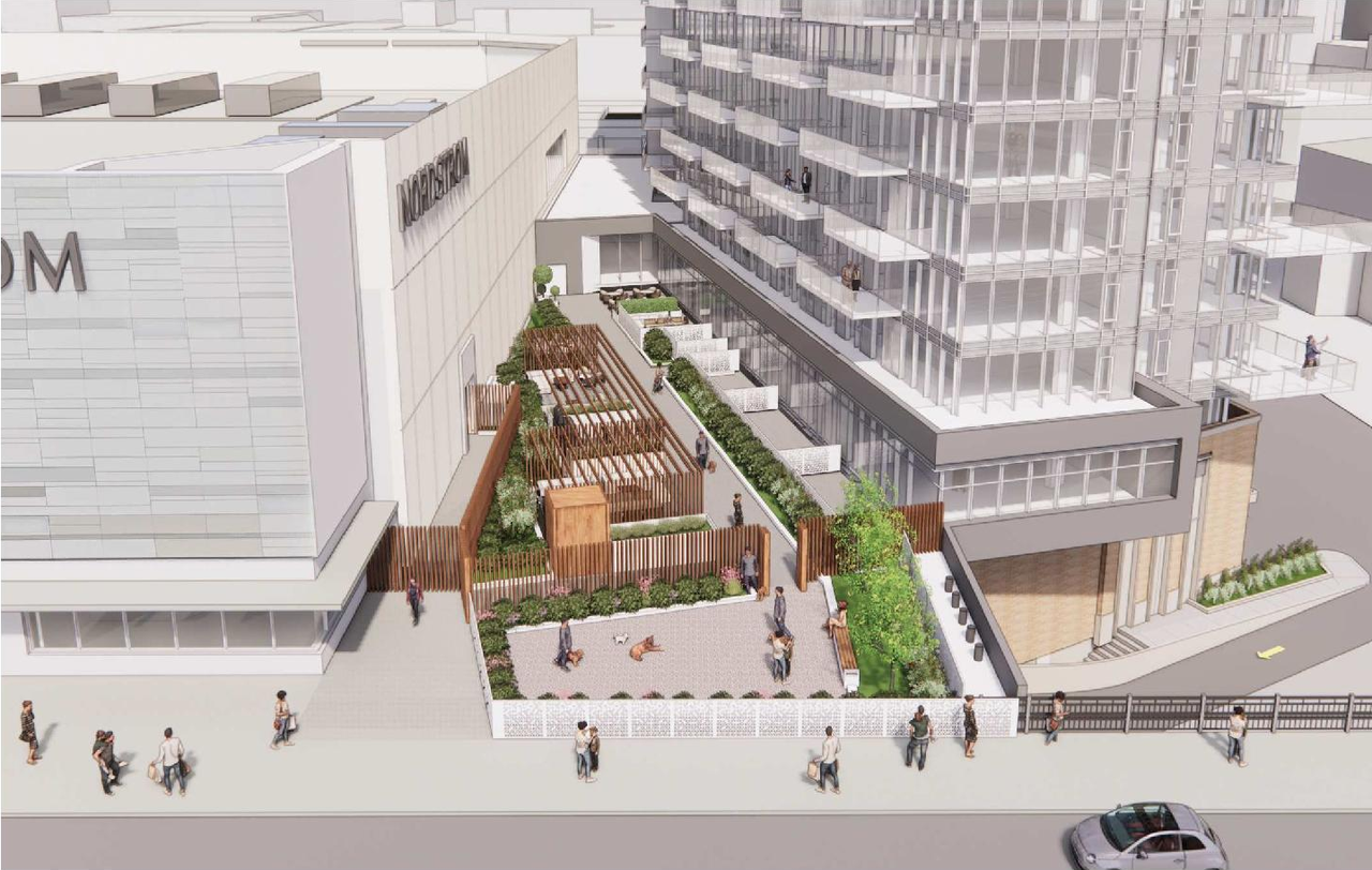 Rendering of building from page 19 of the file '2022-09-09 - Design Brief - D07-12-21-0197'
