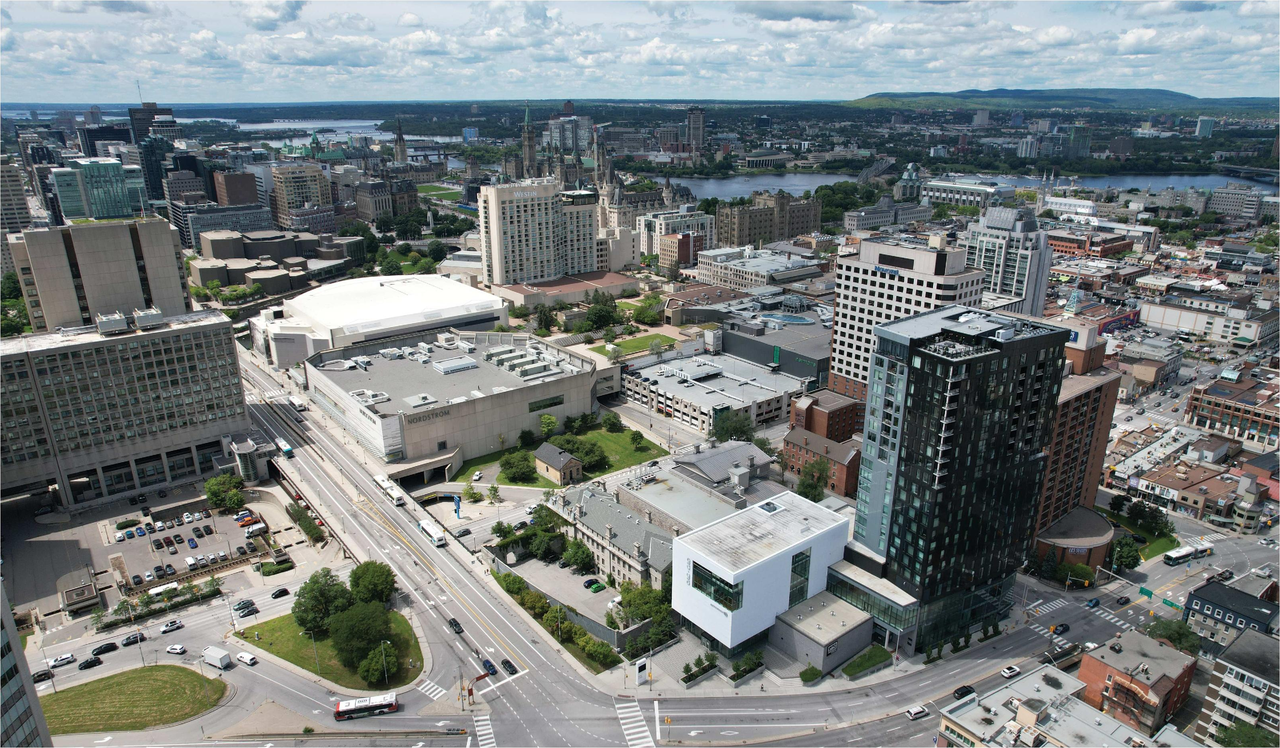 Rendering of building from page 23 of the file '2022-09-09 - Design Brief - D07-12-21-0197'
