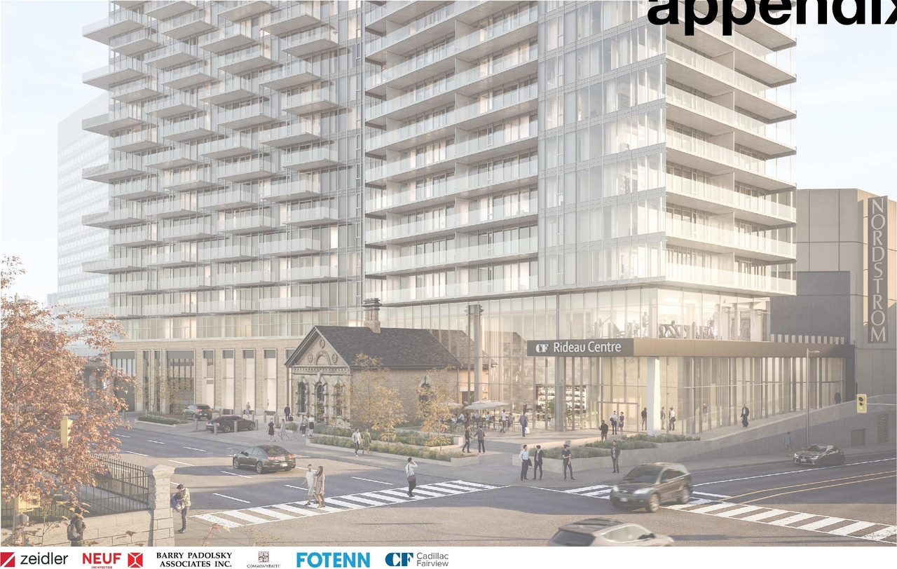 Rendering of building from page 79 of the file '2022-09-09 - Design Brief - D07-12-21-0197'