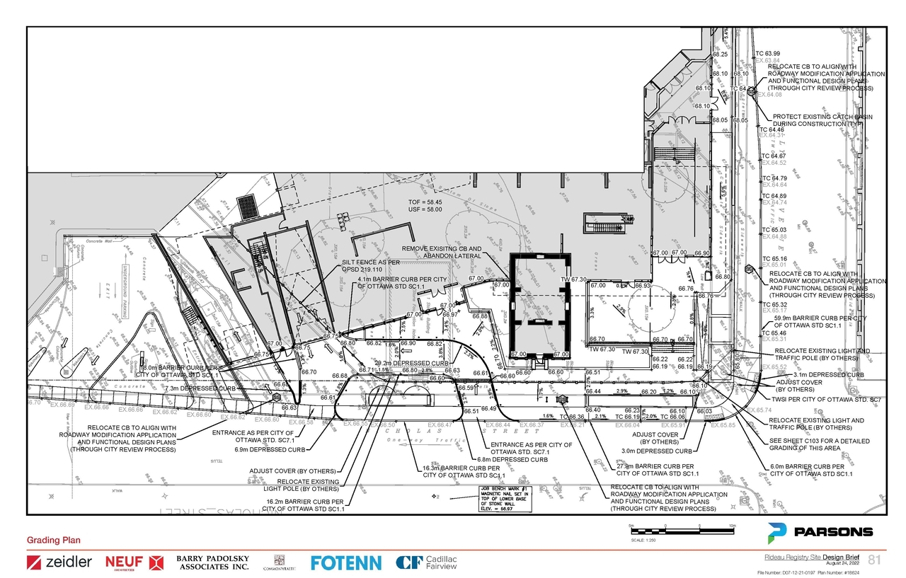 Construction site plan for project from page 81 of the file '2022-09-09 - Design Brief - D07-12-21-0197'