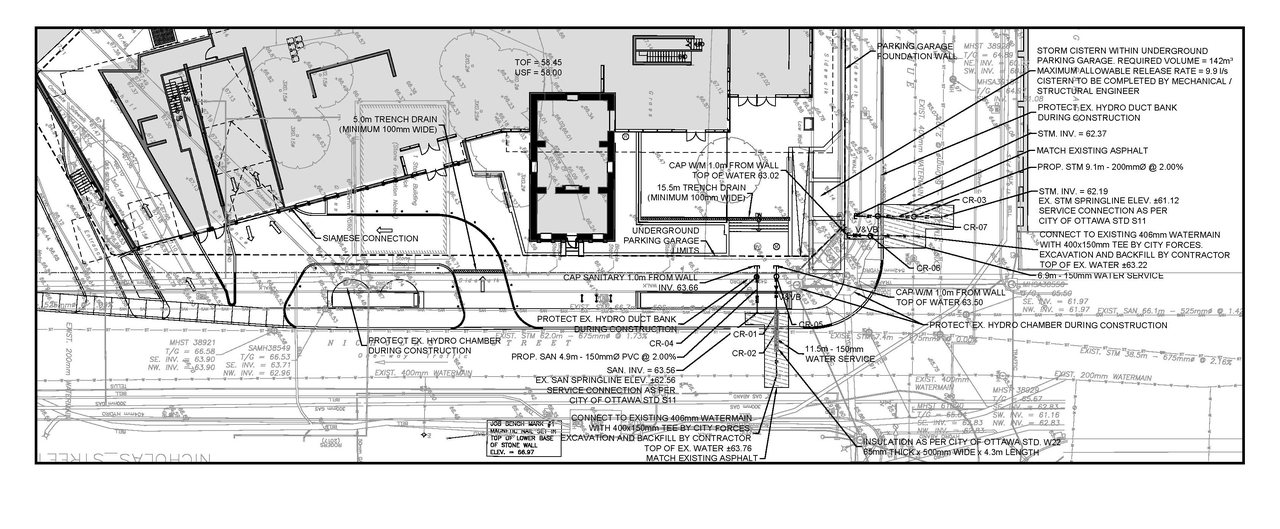 Construction site plan for project from page 82 of the file '2022-09-09 - Design Brief - D07-12-21-0197'