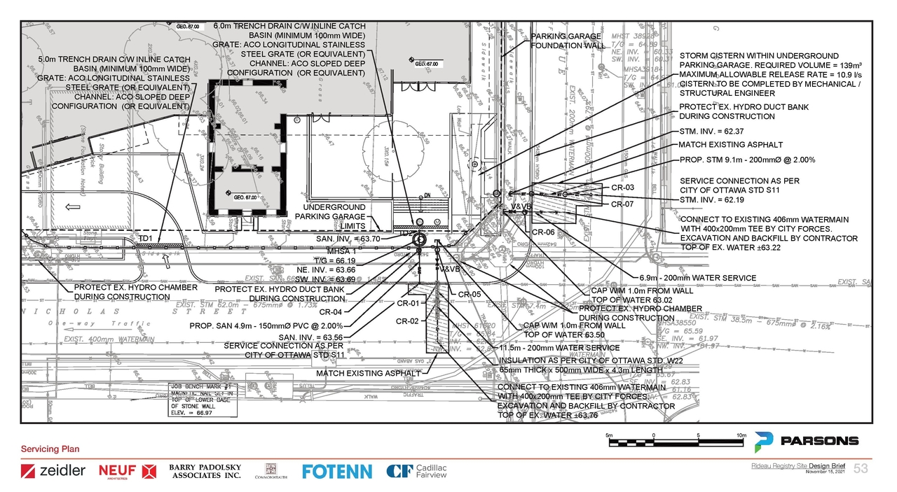 Construction site plan for project from page 53 of the file '2021-11-16 - Design Brief - D07-12-21-0197'