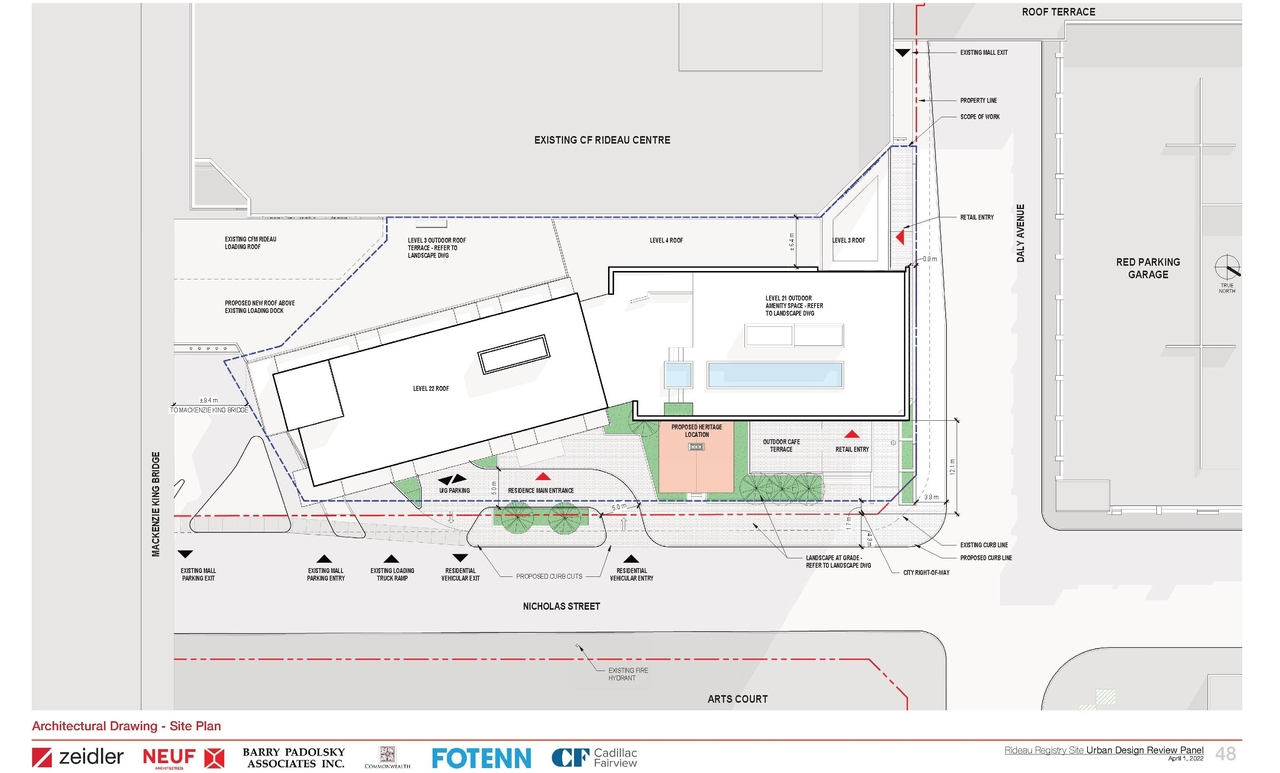 Construction site plan for project from page 48 of the file '2022-03-25 - UDRP Formal Review - D07-12-21-0197'