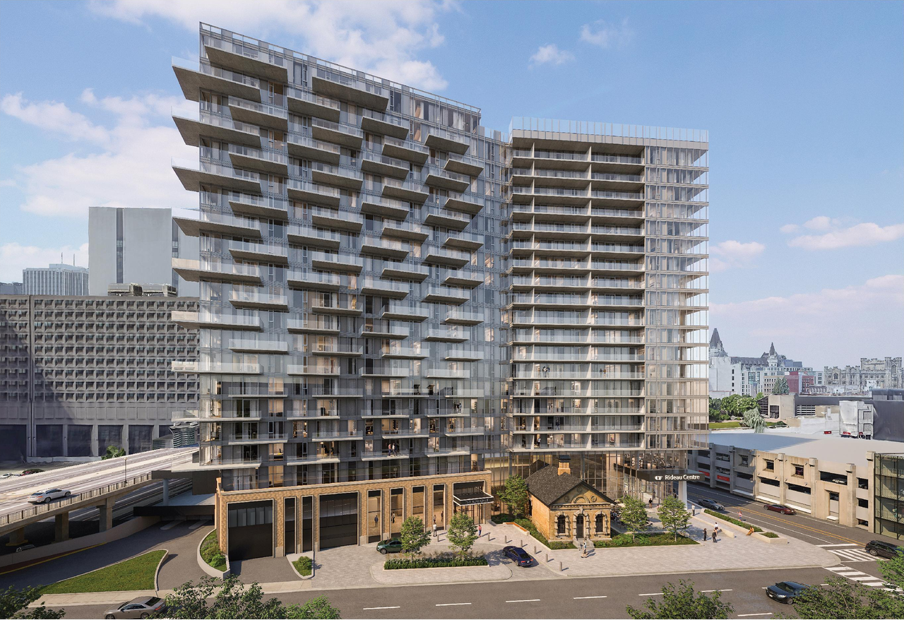 Rendering of building from page 17 of the file '2022-05-03 - Design Brief - D07-12-21-0197'