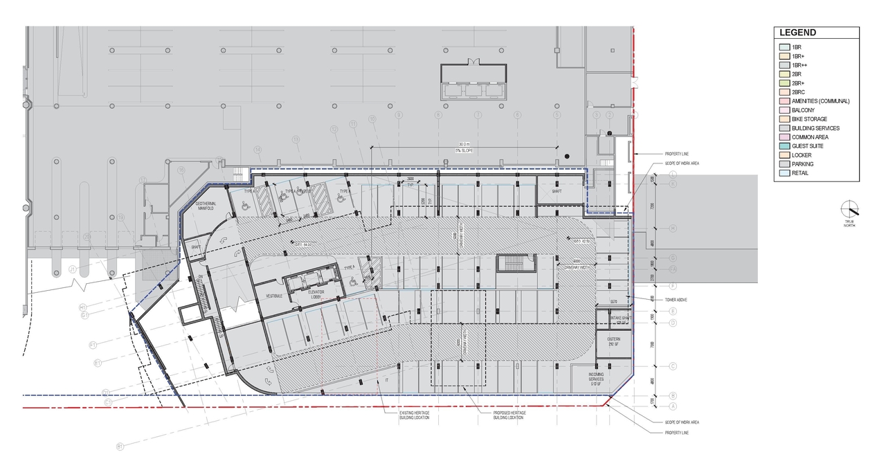Construction site plan for project from page 35 of the file '2022-05-03 - Design Brief - D07-12-21-0197'