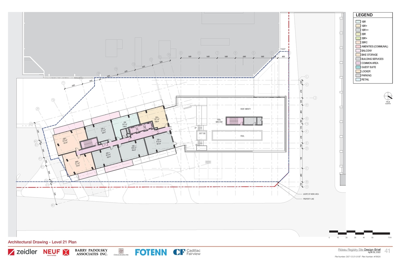 Construction site plan for project from page 41 of the file '2022-05-03 - Design Brief - D07-12-21-0197'