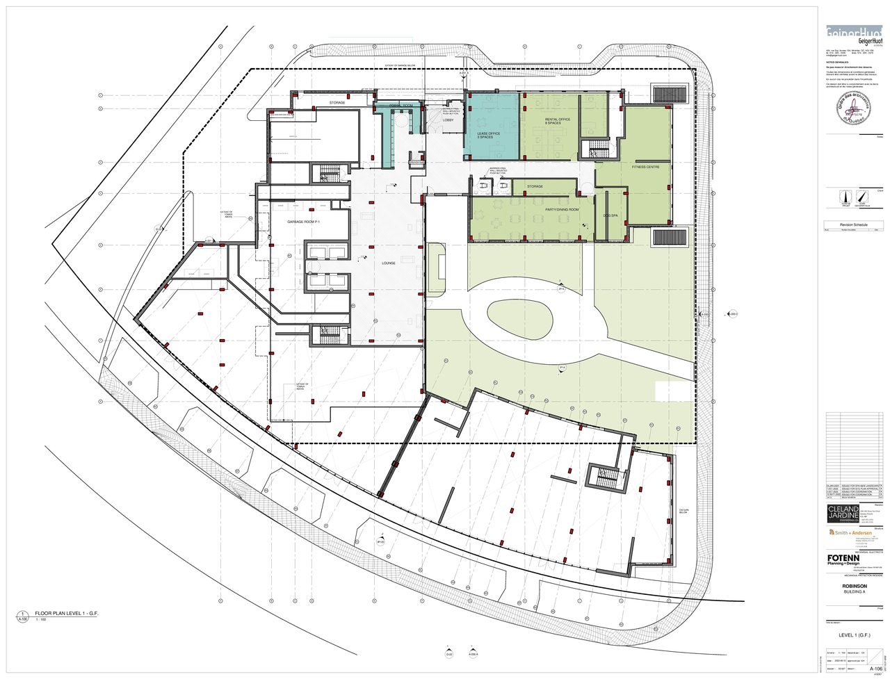 Floor plan for project from page 1 of the file '2023-01-31 - TOWER A GROUND FLOOR PLAN - D07-12-21-0202'