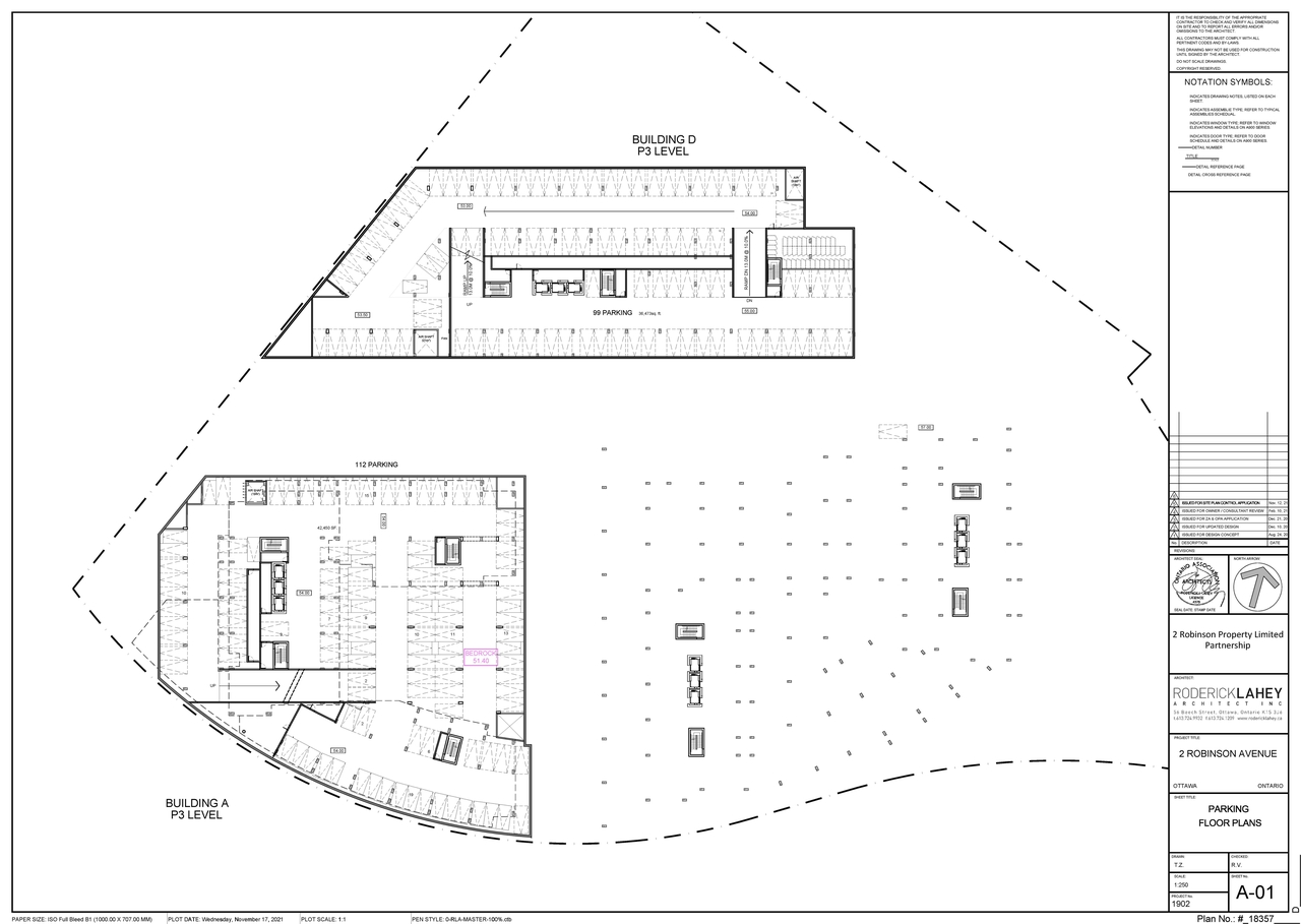 Construction site plan for project from page 1 of the file '2021-11-18 - Floor Plans - D07-12-21-0202'