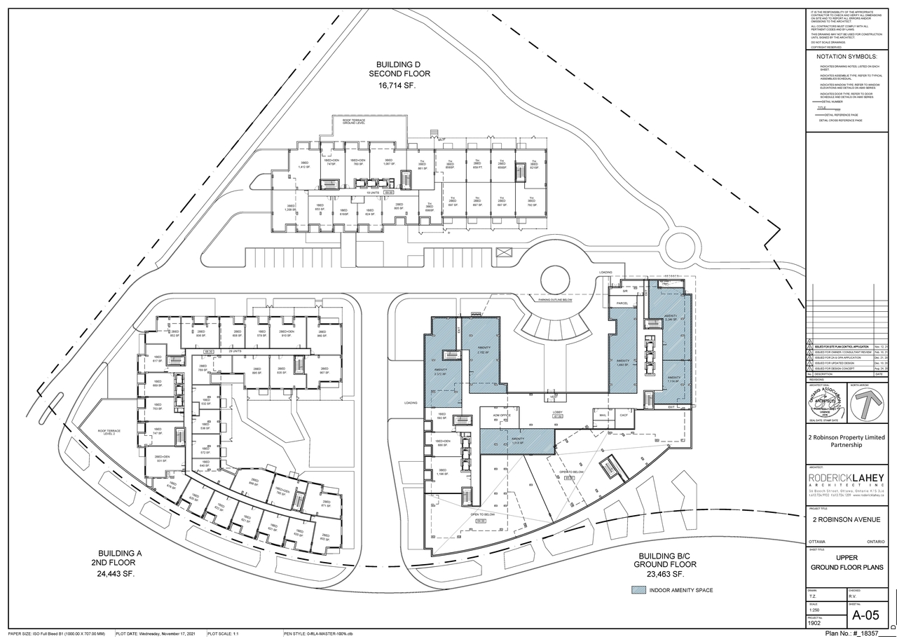 Construction site plan for project from page 5 of the file '2021-11-18 - Floor Plans - D07-12-21-0202'