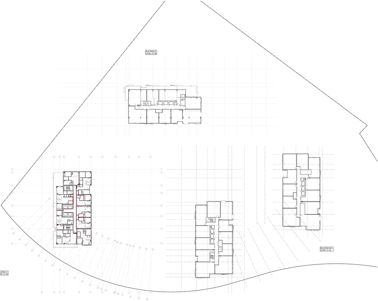 Construction site plan for project from page 1 of the file '2023-01-31 - FLOOR PLAN- UPPER FLOOR PLANS - D07-12-21-0202'