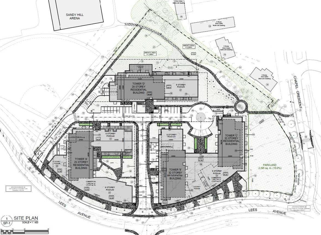 Construction site plan for project from page 11 of the file '2021-11-18 - Planning Rationale & Design Brief - D07-12-21-0202'