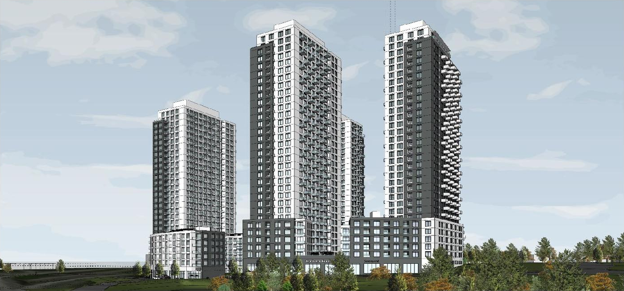 Rendering of building from page 13 of the file '2021-11-18 - Planning Rationale & Design Brief - D07-12-21-0202'