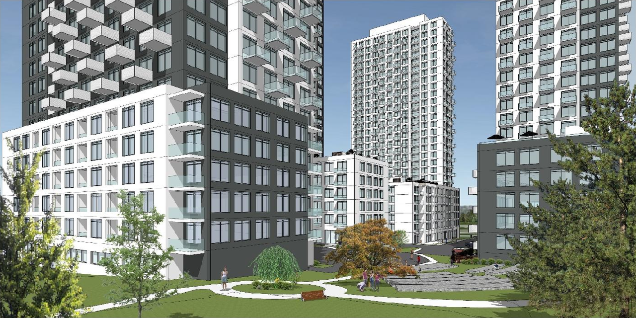Rendering of building from page 14 of the file '2021-11-18 - Planning Rationale & Design Brief - D07-12-21-0202'