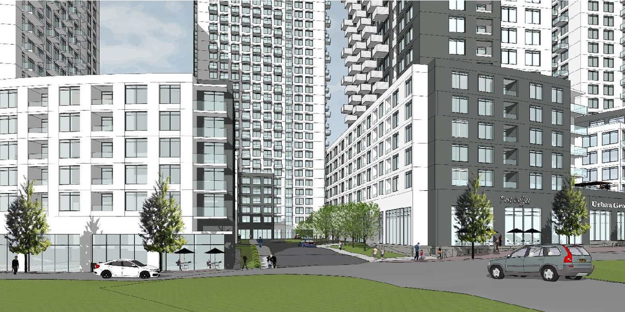 Rendering of building from page 16 of the file '2021-11-18 - Planning Rationale & Design Brief - D07-12-21-0202'