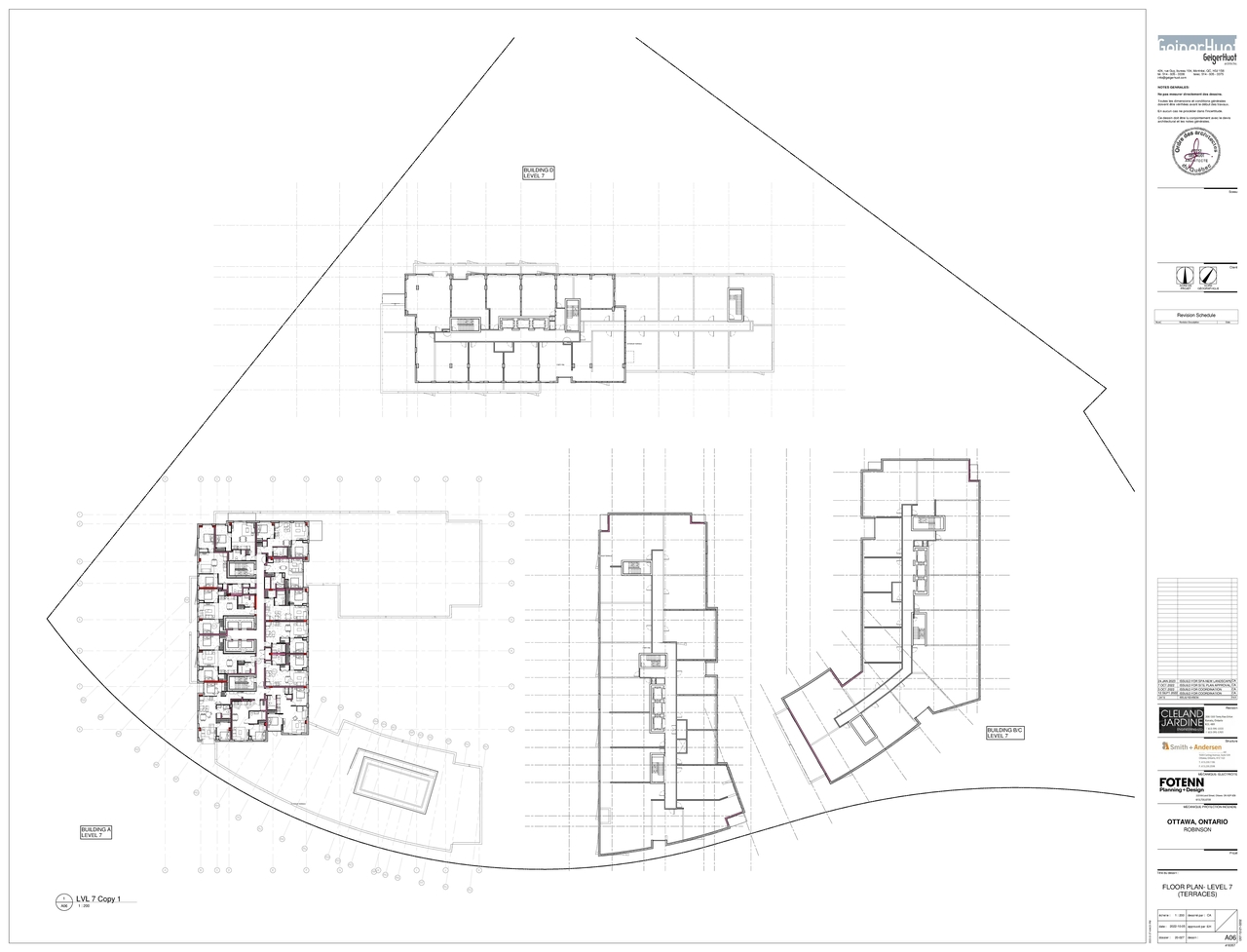 Floor plan for project from page 1 of the file '2023-01-31- FLOOR PLAN- LEVEL 7 (TERRACES) - D07-12-21-0202'