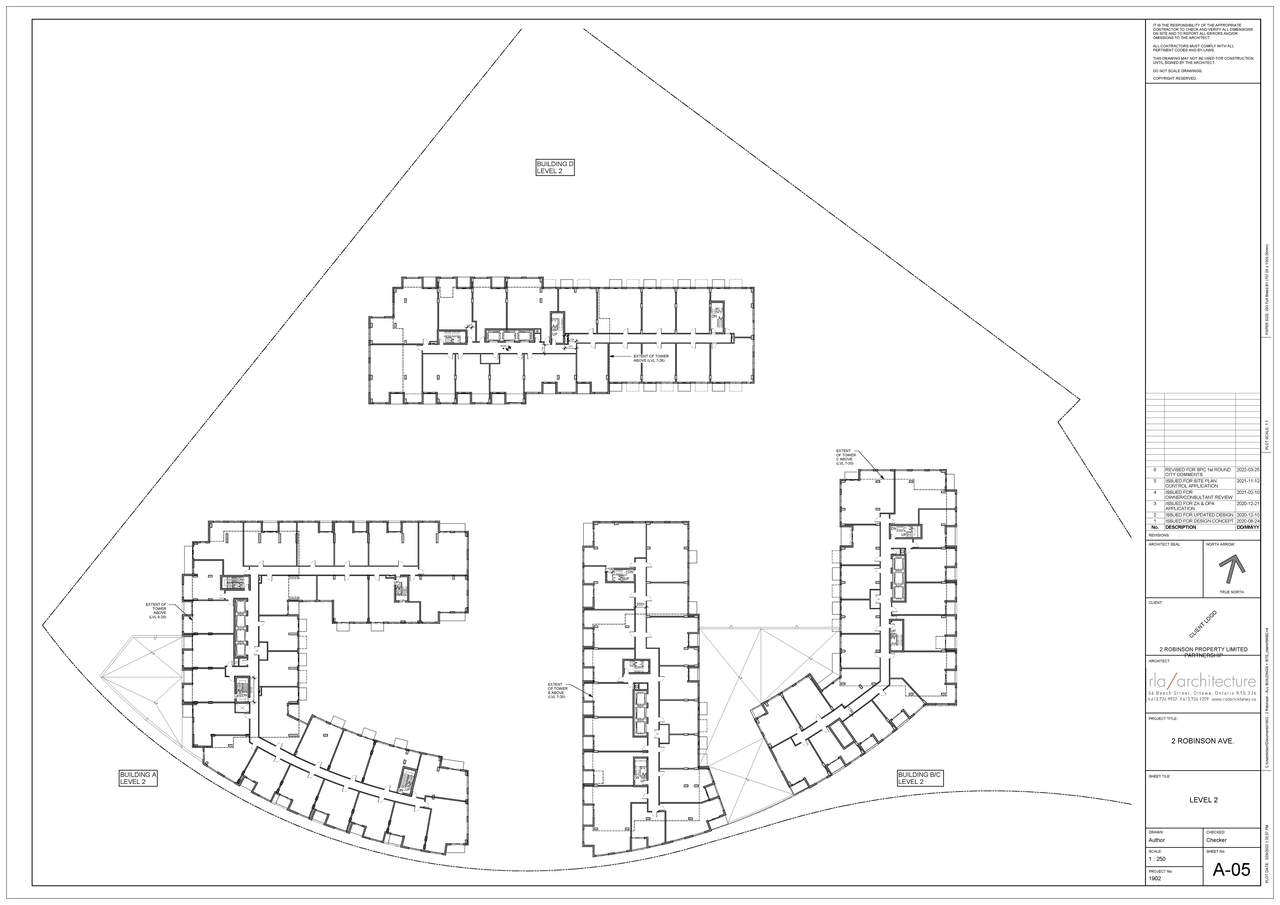 Construction site plan for project from page 5 of the file '2022-04-07 - Floor Plans - D07-12-21-0202'