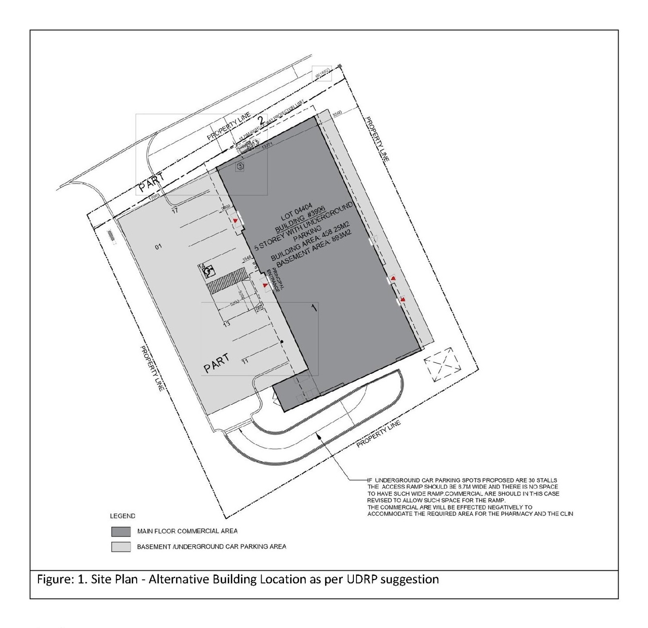 Construction site plan for project from page 3 of the file '2023-01-10 - Urban Design Review Panel Comments (UDRP) - D07-12-21-0209'