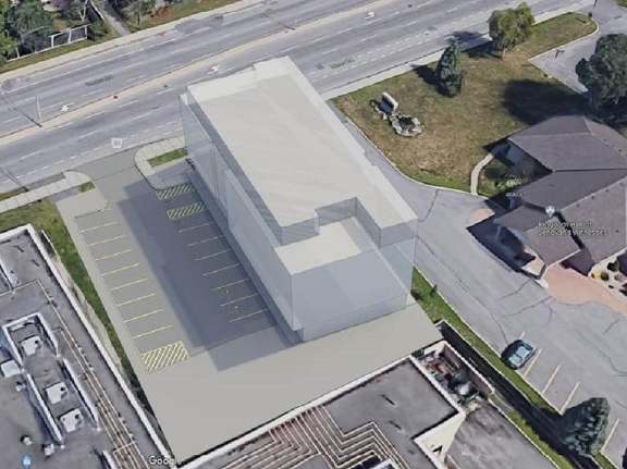 Rendering of building from page 6 of the file '2023-01-10 - Urban Design Review Panel Comments (UDRP) - D07-12-21-0209'