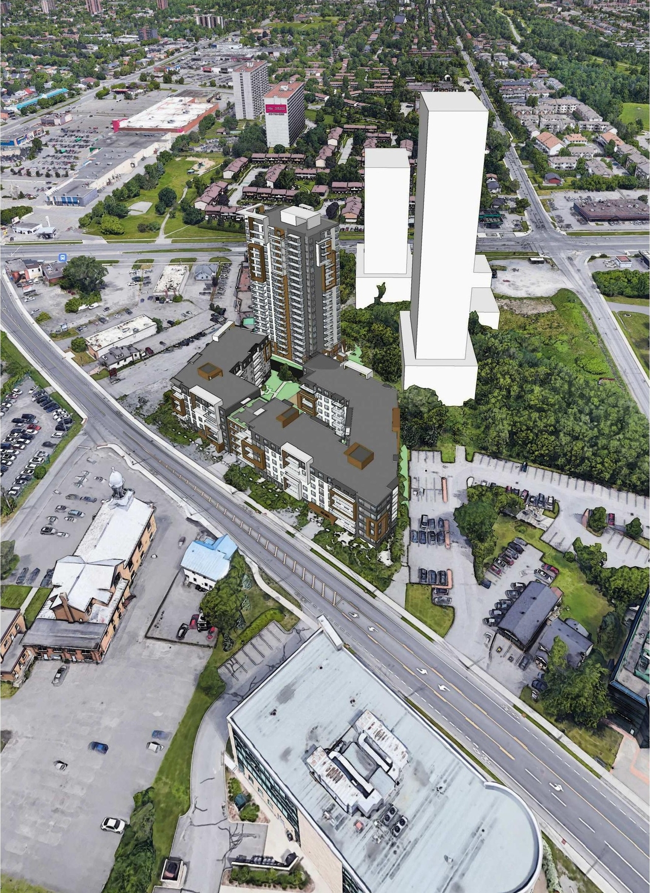 Rendering of building from page 11 of the file '2023-09-28 - Design Brief - D07-12-21-0214'