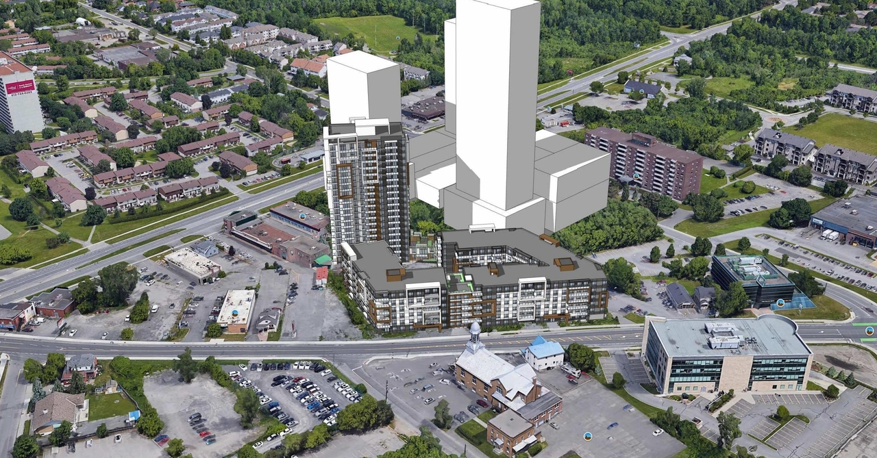 Rendering of building from page 6 of the file '2023-09-28 - Design Brief - D07-12-21-0214'