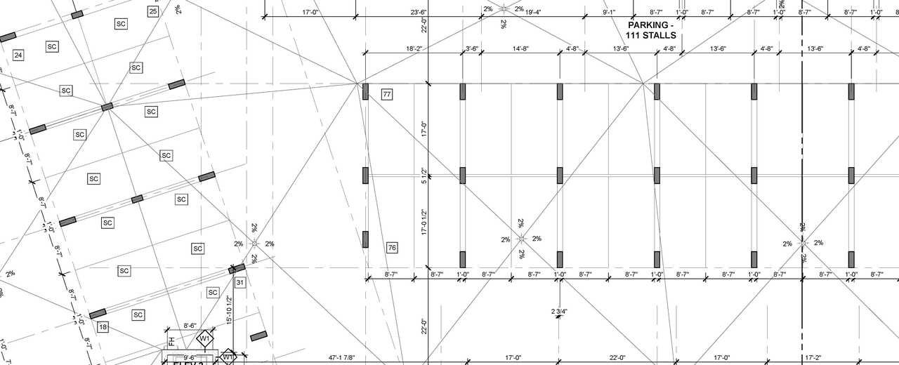 Construction site plan for project from page 1 of the file '2024-07-02 - Roof and Floor Plans - Building A Phase 1 - D07-12-21-0214'