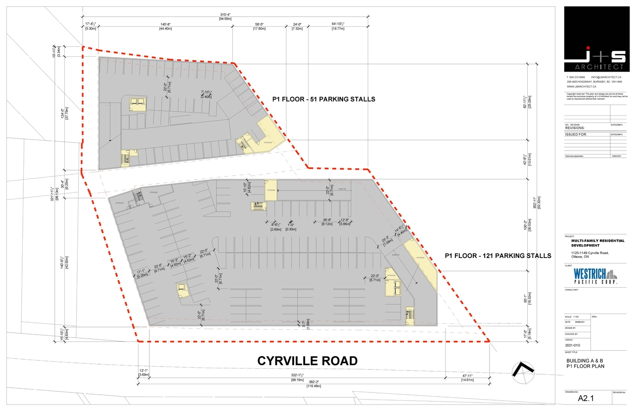 Construction site plan for project from page 2 of the file '2021-11-26 - Floor Plans - D07-12-21-0214'