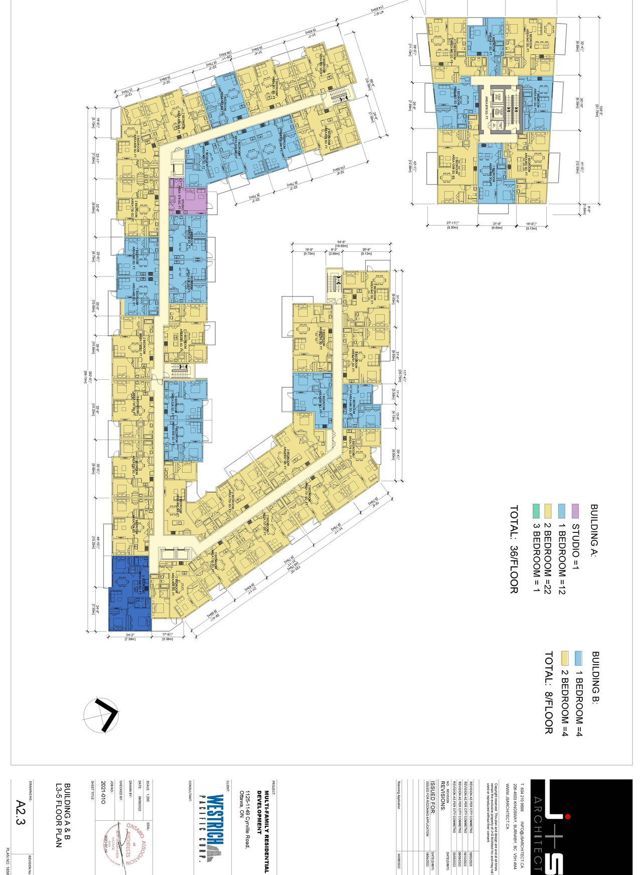 Floor plan for project from page 6 of the file '2023-09-28 - Floor, Elevation and View Plans - D07-12-21-0214'