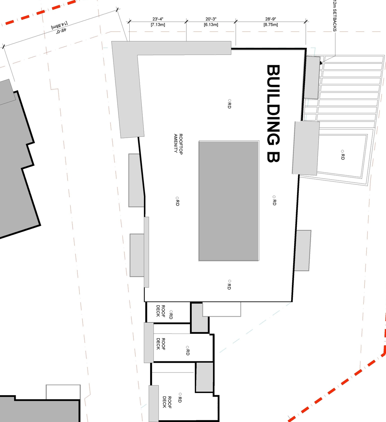 Construction site plan for project from page 9 of the file '2023-09-28 - Floor, Elevation and View Plans - D07-12-21-0214'