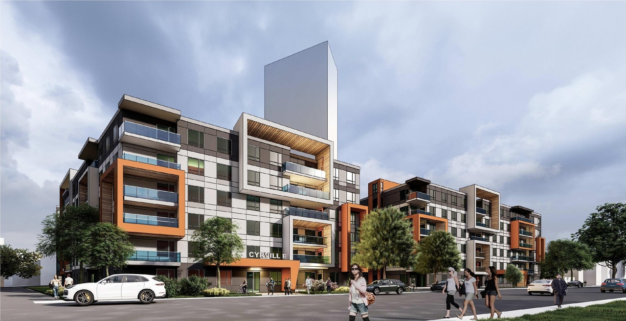 Rendering of building from page 11 of the file '2021-11-26 - Design Brief - D07-12-21-0214'