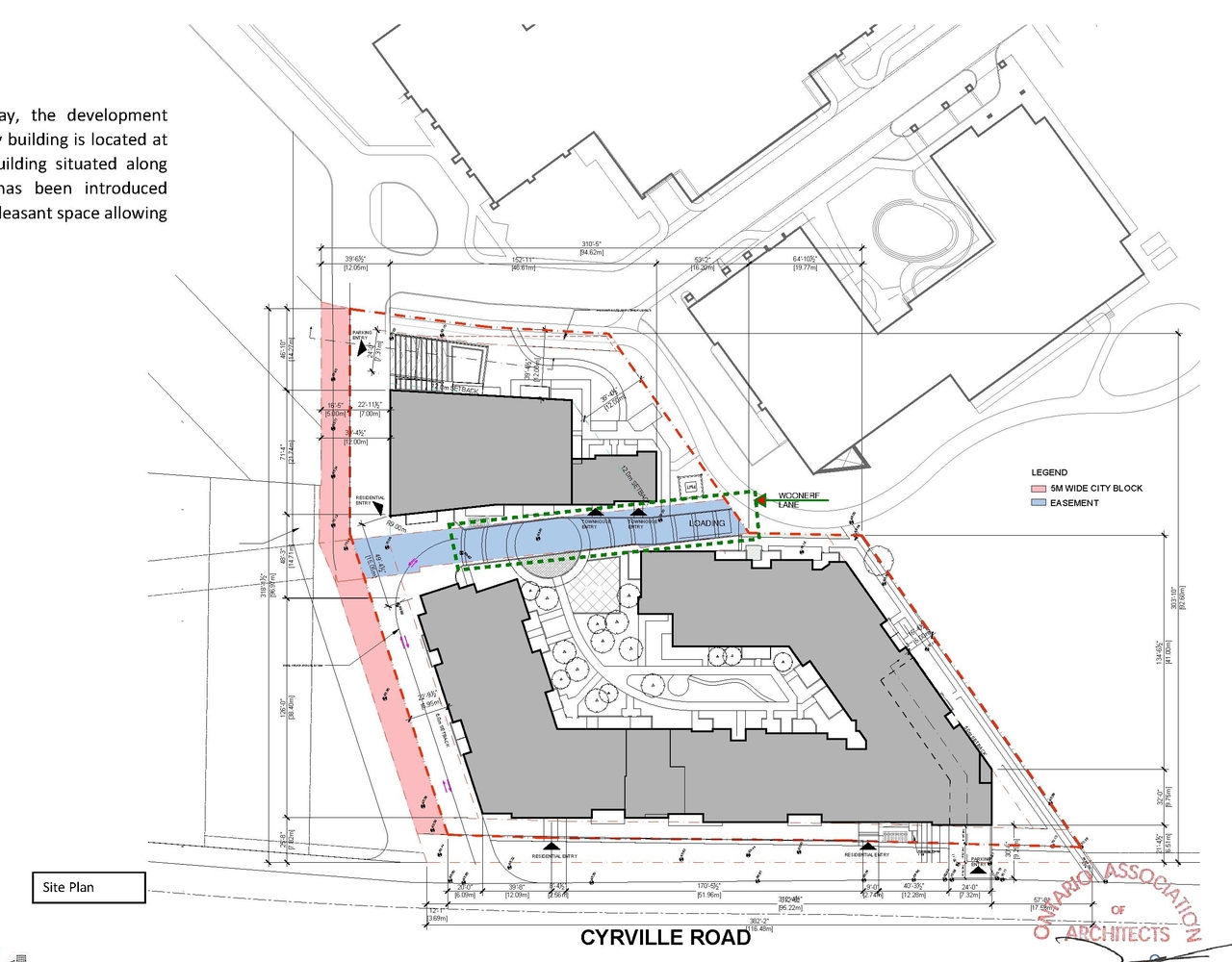 Construction site plan for project from page 10 of the file '2023-05-15 - Design Brief -D07-12-21-0214'