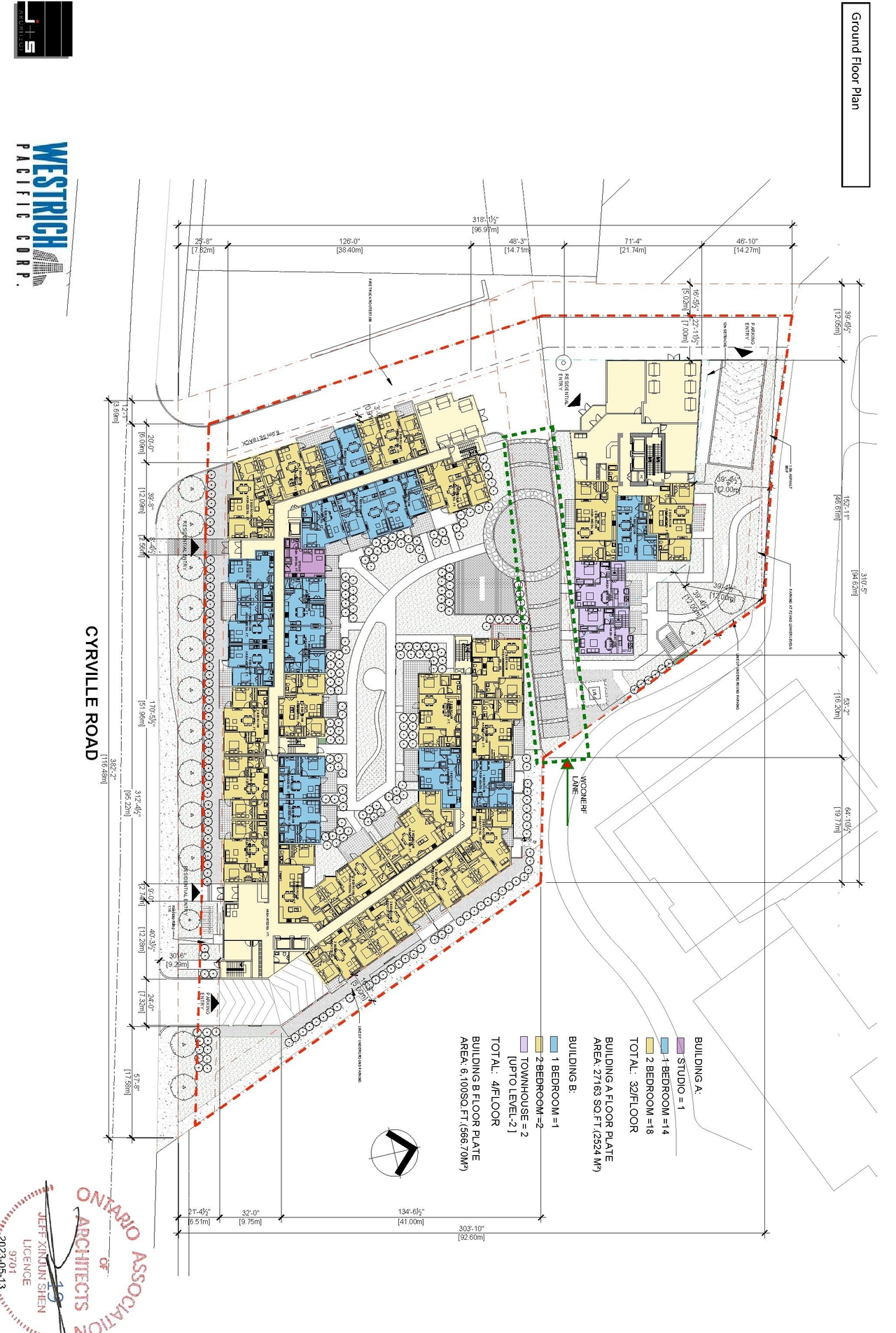 Floor plan for project from page 20 of the file '2023-05-15 - Design Brief -D07-12-21-0214'