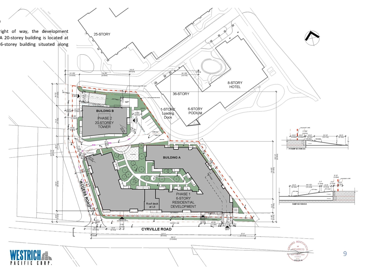 Construction site plan for project from page 10 of the file '2022-07-12 - Design Brief - D07-12-21-0214'