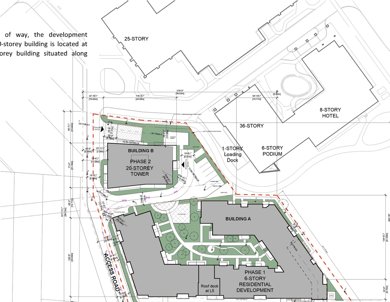 Construction site plan for project from page 10 of the file '2022-07-12 - Design Brief - D07-12-21-0214'
