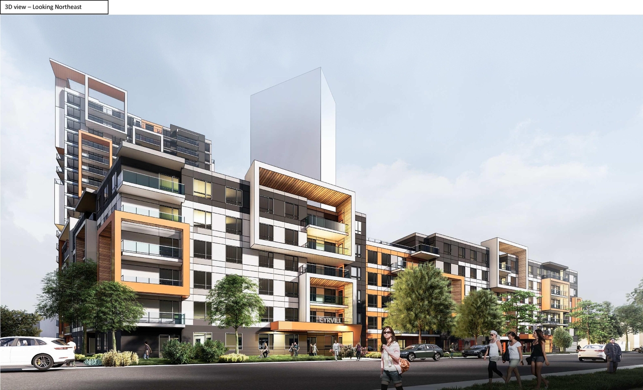 Rendering of building from page 15 of the file '2022-07-12 - Design Brief - D07-12-21-0214'