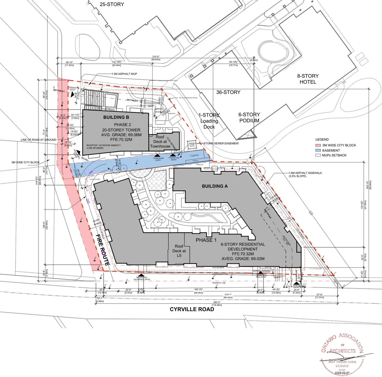 Construction site plan for project from page 10 of the file '2023-03-23 - Design Brief - D07-12-21-0214'